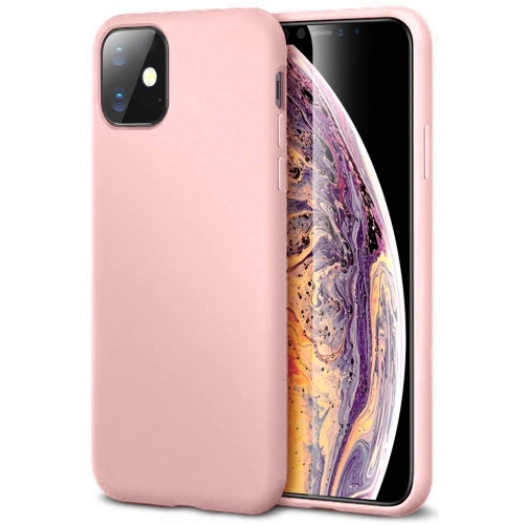 Apple iPhone 11 Kılıf İnce Soft Mat Renkli Esnek Silikon Kapak - Rose Gold