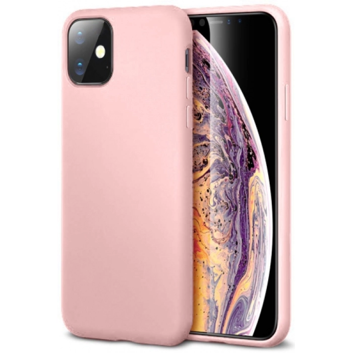 Apple iPhone 11 Kılıf İnce Soft Mat Renkli Esnek Silikon Kapak - Rose Gold