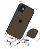 Apple iPhone 11 Kılıf Kamera Korumalı Arkası Şeffaf Mat Silikon Kapak - Siyah