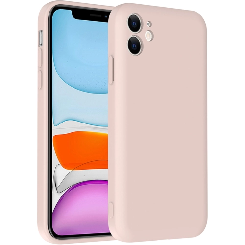 Apple iPhone 11 Kılıf İçi Kadife Dokulu Kartlık Hazneli Mat Vitra Silikon Kapak - Pembe
