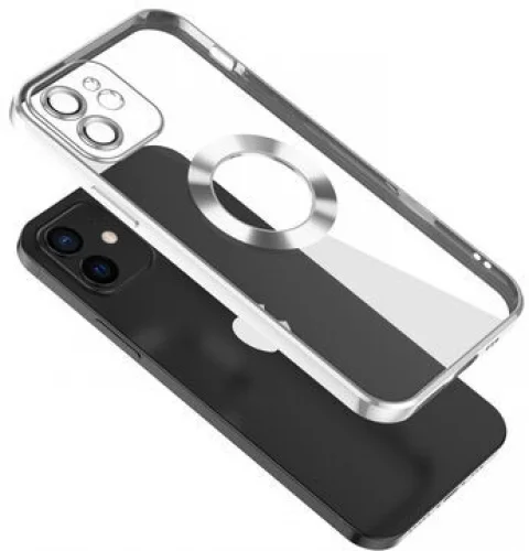Apple iPhone 11 Kılıf Kamera Korumalı Silikon Logo Açık Omega Kapak - Koyu Mor