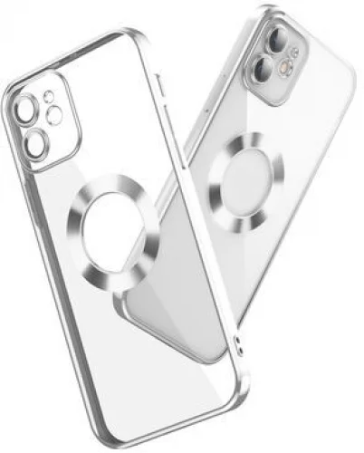 Apple iPhone 11 Kılıf Kamera Korumalı Silikon Logo Açık Omega Kapak - Lila