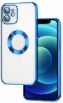 Apple iPhone 11 Kılıf Kamera Korumalı Silikon Logo Açık Omega Kapak - Mavi