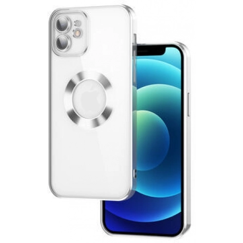 Apple iPhone 11 Kılıf Kamera Lens Korumalı Şeffaf Renkli Logo Gösteren Parlak Kapak - Mavi
