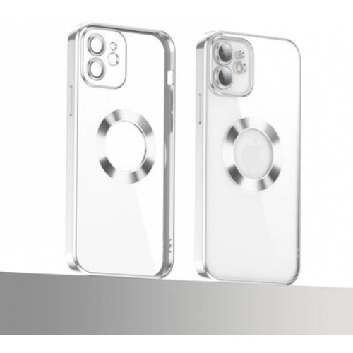 Apple iPhone 11 Kılıf Kamera Lens Korumalı Şeffaf Renkli Logo Gösteren Parlak Kapak - Siyah