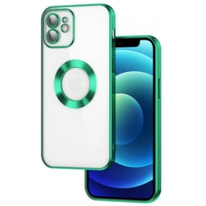 Apple iPhone 11 Kılıf Kamera Lens Korumalı Şeffaf Renkli Logo Gösteren Parlak Kapak - Yeşil