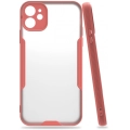 Apple iPhone 11 Kılıf Renkli Silikon Kamera Lens Korumalı Şeffaf Parfe Kapak - Pembe