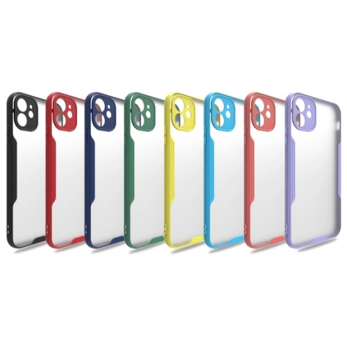 Apple iPhone 11 Kılıf Renkli Silikon Kamera Lens Korumalı Şeffaf Parfe Kapak - Siyah