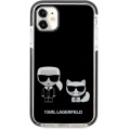 Apple iPhone 11 Kılıf Karl Lagerfeld Kenarları Siyah Silikon K&C Dizayn Kapak - Siyah