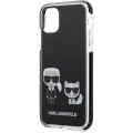 Apple iPhone 11 Kılıf Karl Lagerfeld Kenarları Siyah Silikon K&C Dizayn Kapak - Siyah