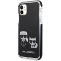 Apple iPhone 11 Kılıf Karl Lagerfeld Kenarları Siyah Silikon K&C Dizayn Kapak - Siyah