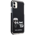 Apple iPhone 11 Kılıf Karl Lagerfeld Kenarları Siyah Silikon K&C Dizayn Kapak - Siyah