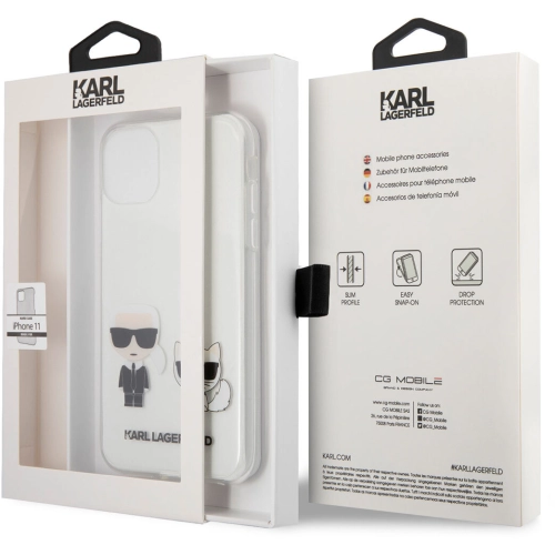 Apple iPhone 11 Kılıf Karl Lagerfeld Sert TPU K&C Dizayn Kapak - Pembe