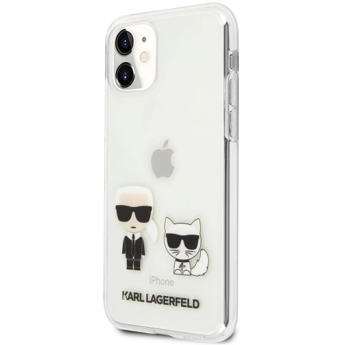 Apple iPhone 11 Kılıf Karl Lagerfeld Sert TPU K&C Dizayn Kapak - Şeffaf