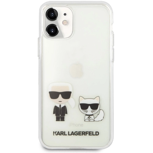 Apple iPhone 11 Kılıf Karl Lagerfeld Sert TPU K&C Dizayn Kapak - Şeffaf