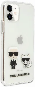 Apple iPhone 11 Kılıf Karl Lagerfeld Sert TPU K&C Dizayn Kapak - Şeffaf