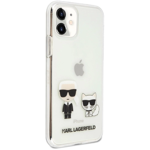 Apple iPhone 11 Kılıf Karl Lagerfeld Sert TPU K&C Dizayn Kapak - Şeffaf