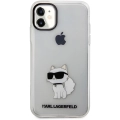 Apple iPhone 11 Kılıf Karl Lagerfeld Transparan Choupette Dizayn Kapak - Şeffaf