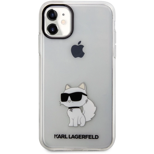 Apple iPhone 11 Kılıf Karl Lagerfeld Transparan Choupette Dizayn Kapak - Şeffaf
