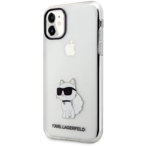 Apple iPhone 11 Kılıf Karl Lagerfeld Transparan Choupette Dizayn Kapak - Şeffaf
