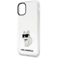 Apple iPhone 11 Kılıf Karl Lagerfeld Transparan Choupette Dizayn Kapak - Şeffaf