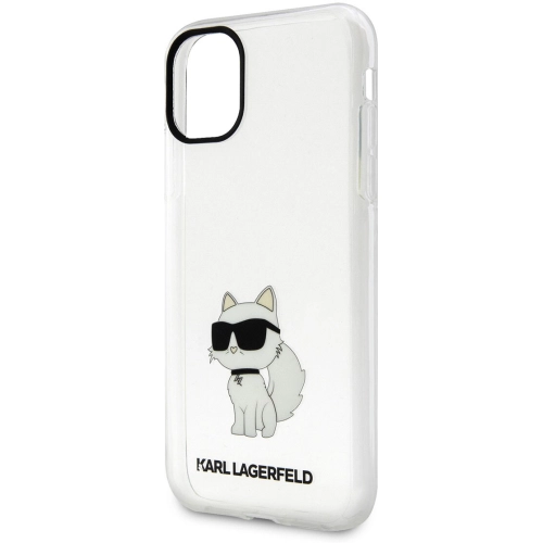 Apple iPhone 11 Kılıf Karl Lagerfeld Transparan Choupette Dizayn Kapak - Şeffaf