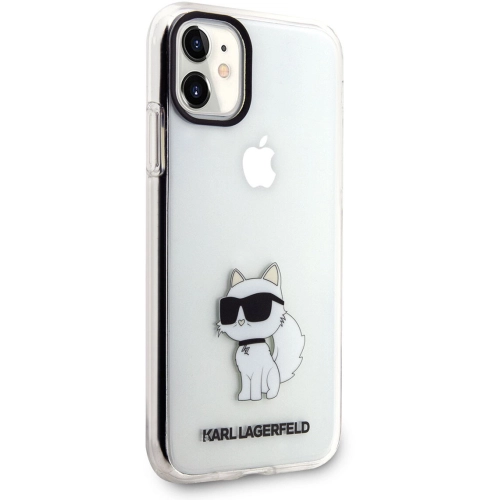 Apple iPhone 11 Kılıf Karl Lagerfeld Transparan Choupette Dizayn Kapak - Şeffaf