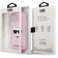 Apple iPhone 11 Kılıf Karl Lagerfeld Transparan Choupette Head Dizayn Kapak - Pembe