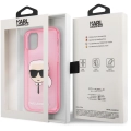 Apple iPhone 11 Kılıf Karl Lagerfeld Transparan Karl Head Dizayn Kapak - Pembe