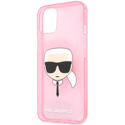 Apple iPhone 11 Kılıf Karl Lagerfeld Transparan Karl Head Dizayn Kapak - Pembe