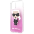 Apple iPhone 11 Kılıf Karl Lagerfeld Yarı Transparan Karl Dizayn Kapak - Pembe