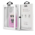 Apple iPhone 11 Kılıf Karl Lagerfeld Yarı Transparan Karl Dizayn Kapak - Pembe