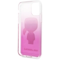 Apple iPhone 11 Kılıf Karl Lagerfeld Yarı Transparan Karl Dizayn Kapak - Pembe