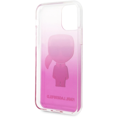 Apple iPhone 11 Kılıf Karl Lagerfeld Yarı Transparan Karl Dizayn Kapak - Pembe
