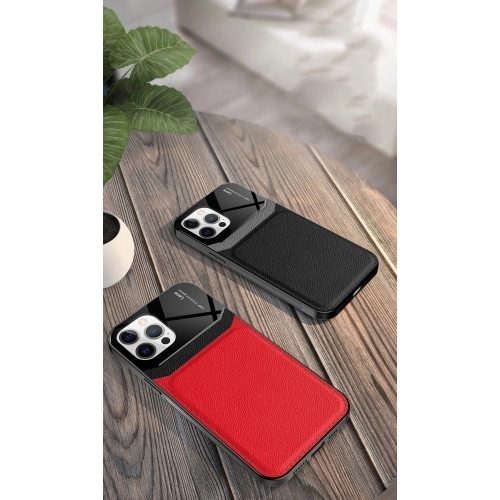 Apple iPhone 11 Kılıf Deri Görünümlü Emiks Kapak - Mavi