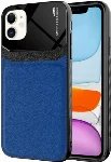 Apple iPhone 11 Kılıf Deri Görünümlü Emiks Kapak - Mavi