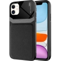 Apple iPhone 11 Kılıf Deri Görünümlü Emiks Kapak - Siyah