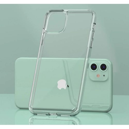 Apple iPhone 11 Kılıf Korumalı Kenarları Silikon Arkası Sert Coss Kapak - Şeffaf