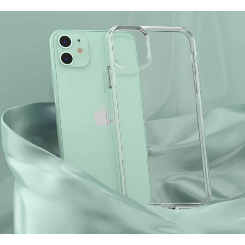Apple iPhone 11 Kılıf Korumalı Kenarları Silikon Arkası Sert Coss Kapak  - Şeffaf