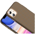 Apple iPhone 11 ile Uyumlu Kılıf MagSafe Şarj Özellikli Karbon Fiber Görünümlü Gros Kapak - Desert Titanyum