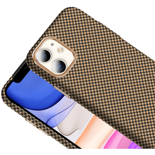 Apple iPhone 11 ile Uyumlu Kılıf MagSafe Şarj Özellikli Karbon Fiber Görünümlü Gros Kapak - Siyah