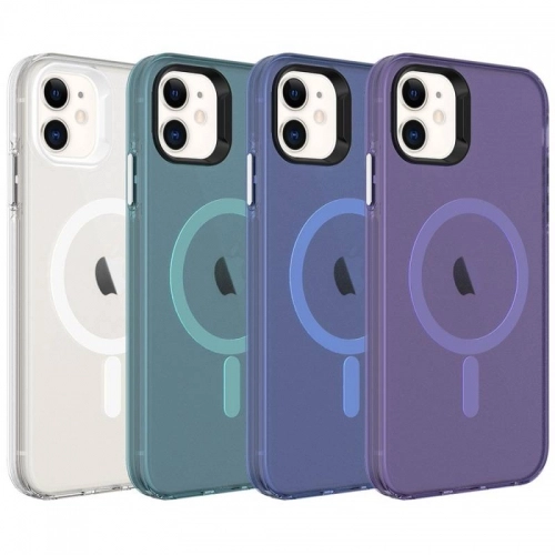 Apple iPhone 11 Kılıf Magsafe Şarj Özellikli Buzlu Transparan C-Pro Sert Kapak - Siyah