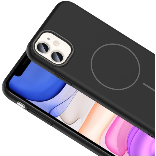 Apple iPhone 11 ile Uyumlu Kılıf Magsafe Şarj Özellikli Ruby Silikon Kapak - Gri