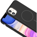 Apple iPhone 11 ile Uyumlu Kılıf Magsafe Şarj Özellikli Ruby Silikon Kapak - Siyah