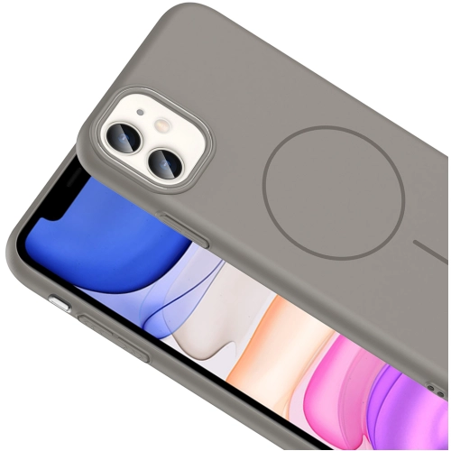 Apple iPhone 11 ile Uyumlu Kılıf Magsafe Şarj Özellikli Ruby Silikon Kapak - Siyah