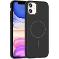 Apple iPhone 11 ile Uyumlu Kılıf Magsafe Şarj Özellikli Ruby Silikon Kapak - Siyah
