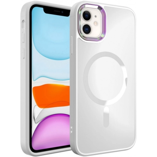 Apple iPhone 11 Kılıf Magsafe Wireless Şarj Özellikli Stil Kapak - Beyaz