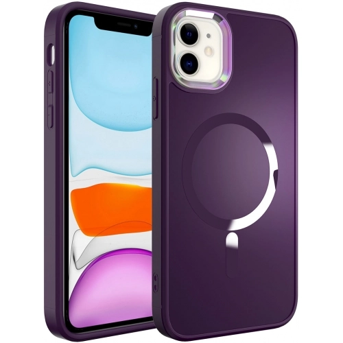 Apple iPhone 11 Kılıf Magsafe Wireless Şarj Özellikli Stil Kapak - Koyu Mor
