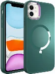 Apple iPhone 11 Kılıf Magsafe Wireless Şarj Özellikli Stil Kapak - Koyu Yeşil