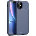 Apple iPhone 11 Kılıf Silikon Parmak İzi Bırakmayan Karbon Soft Negro Kapak - Lacivert